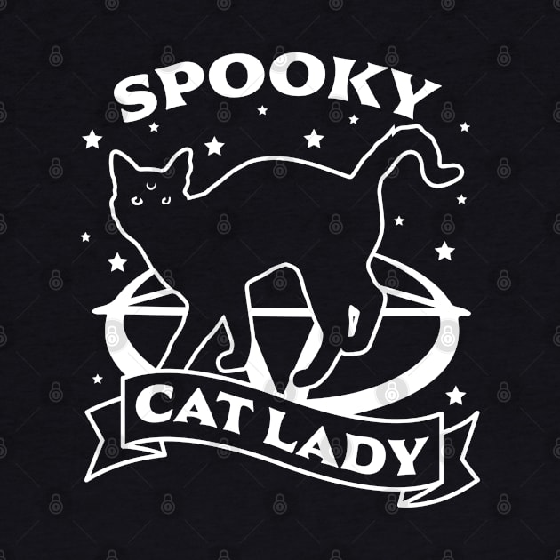 Spooky Cat Lady - Funny Goth Halloween Black Cat Lover by OrangeMonkeyArt